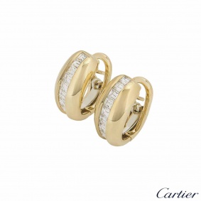 Cartier Yellow Gold Bombe Diamond Earrings Cartier Yellow Gold Bombe Diamond Earrings